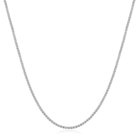 5Ct Natural Diamond Tennis Necklace 14k White Gold  16"