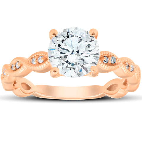 G/VS 2.10Ct Diamond   Engagement Ring 14k Rose Gold