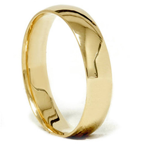 High Polished Wedding Band 18K Yellow Gold