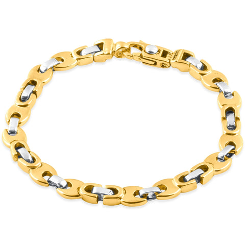 Men's Link 14k Gold (17gram) or Platinum (27gram) 3.5mm Bracelet 8"