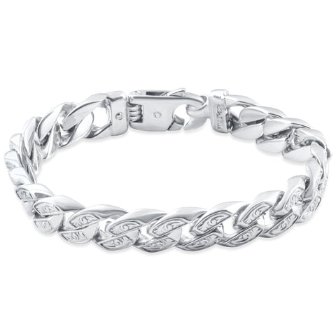 Men's Designed Link 14k Gold (79gram) or Platinum (127gram) 10.5mm Bracelet 9.25