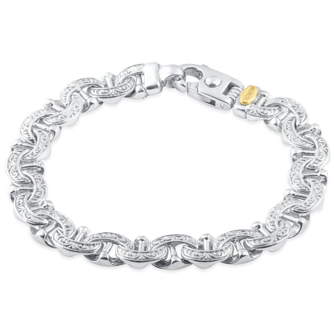 Men's Designed Link 14k Gold (62gram) or Platinum (100gram) 10.5mm Bracelet 8.25