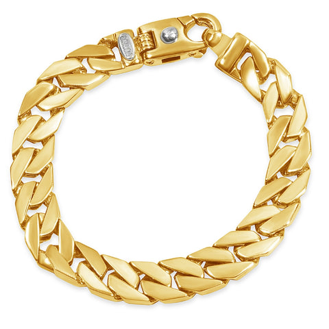 Men's Wide Curb Link 14k Gold (50 gram) or Platinum (90 gram) 10mm Bracelet 8.5"