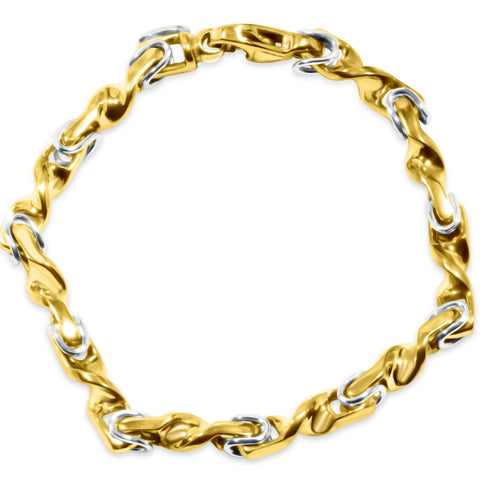 Men's Link 14k Gold (38gram) or Platinum (61gram) 6mm Byzantine Bracelet 8.5"