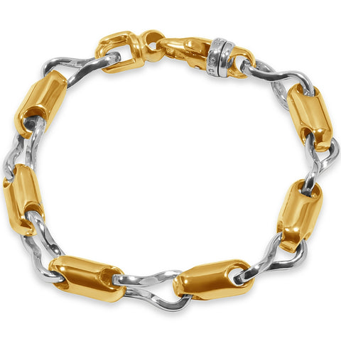 Men's Designer Seed Link 14k Gold (66gram) or Platinum (106gram) 8-9mm Bracelet 8.75"