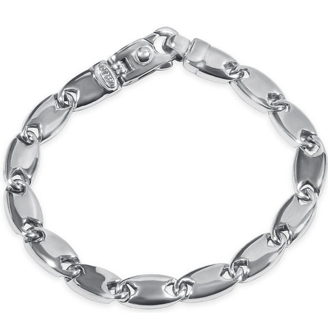 Men's Designer Mariner Oval Link 14k Gold (45gram) or Platinum (72gram) 8mm Bracelet 8.5"