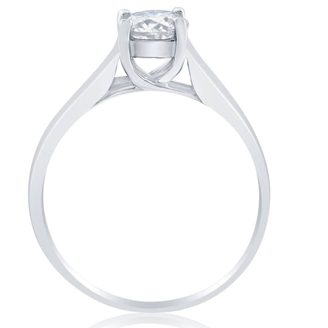 1 ct Round Solitaire Diamond Engagement Ring 14 k White Gold