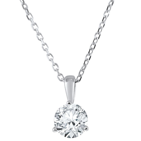 G/VS .38 ct Solitaire 100% Diamond Pendant in 14K Gold or Platinum Lab Grown