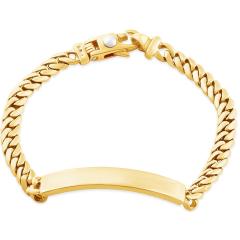 Men's Cuffed Link 14k Gold (28gram) or Platinum (47gram) 6-8mm Bracelet 8.5"