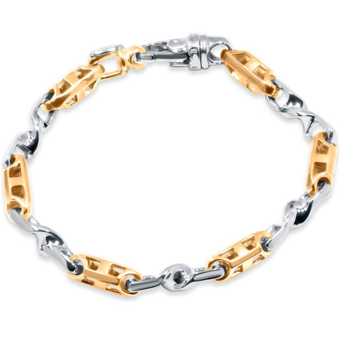 Men's Designer Link 14k Gold (43gram) or Platinum (69gram) 7mm Bracelet 8.5"