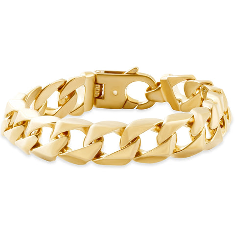 Men's Curb Link 14k Solid Gold Heavy 76.5 Grams 14mm Link 9" Bracelet