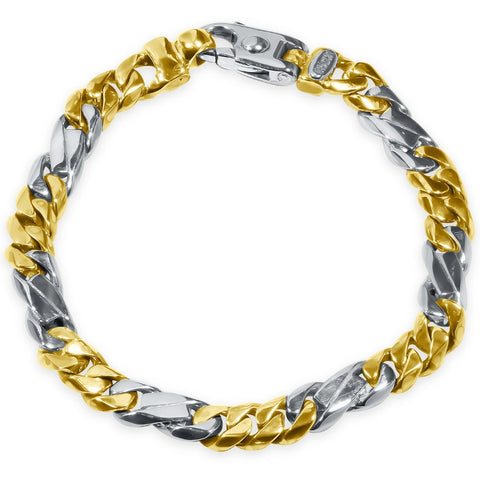 Men's Figaro Link 14k Gold (35gram) or Platinum (57gram) 7.5mm Bracelet 8.5"