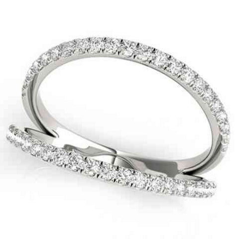 1/4ct Diamond Ring Open Fashion Ring Multi Band White Gold