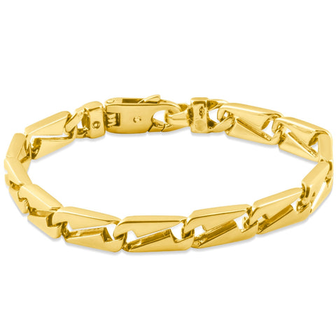 Men's Z Shape Designer Mariner Link 14k Gold (44gram) or Platinum (71gram) 7.5mm Bracelet 8.25"