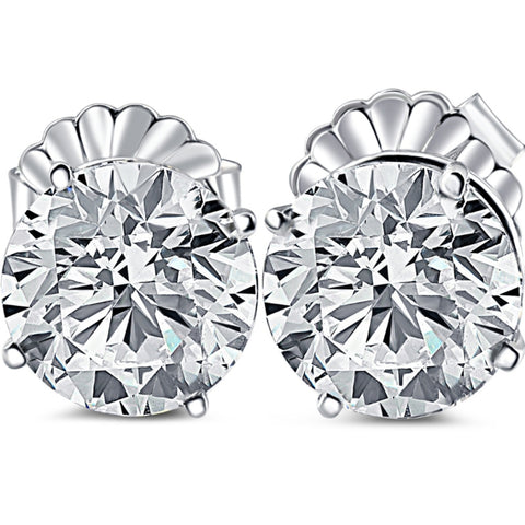 Certified 12Ct TW Diamond Studs Lab Grown 14k White Gold