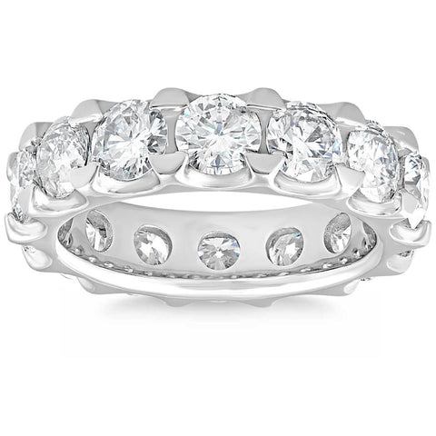 VS 5 Ct Lab Grown Diamond Eternity Ring in 14k White, Yellow, or Rose Gold