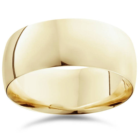 High Poloshed 9MM Wedding Band 14K Yellow Gold