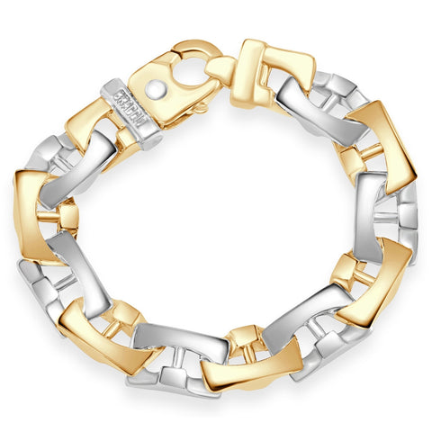 Men's Square Mariner Link 14k Gold (130gram) or Platinum (210gram) 14mm Bracelet 9"