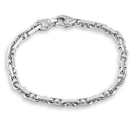 Men's Solid Designer Mariner 14k Gold (27gram) or Platinum (43gram) 6mm Link Bracelet 8.5"