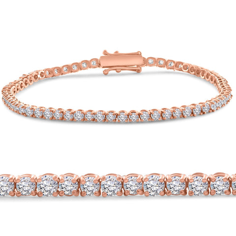 VS 4 Carat Diamond Tennis Bracelet 14k White, Yellow, or Rose Gold Lab Grown 7"