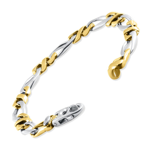 Men's Figaro Link 14k Gold (31gram) or Platinum (50gram) 9mm Bracelet 8.5"