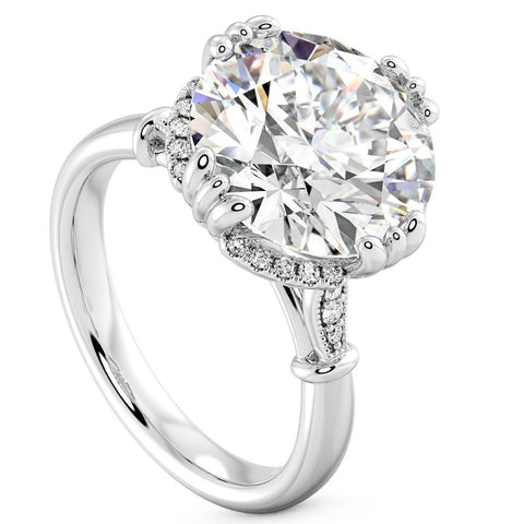 Certifed 5 1/2Ct Round Diamond Engagement Ring 14k Gold Lab Grown (GH/VS2-SI1)