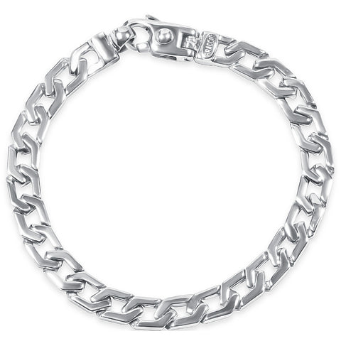 Men's Designer Curb Link 14k Gold (30gram) or Platinum (48gram) 7.5mm Bracelet 8.5"