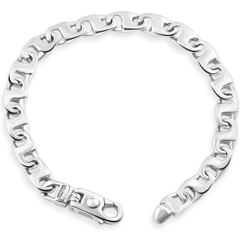 Men's Mariner 14k Gold (33gram) or Platinum (58gram) 8mm Link Bracelet 8.5"