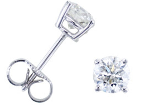 3/8ct Round Diamond Studs Earrings 14K White Gold