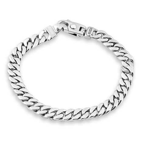 Men's Cuban Link 14k Gold Solid 950 Platinum 8mm Link Bracelet 7.5"