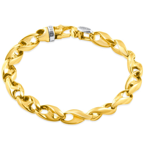 Men's Heavy Twisted Mariner Link 14k Gold (45gram) or Platinum (73gram) 8mm Bracelet 8.5"