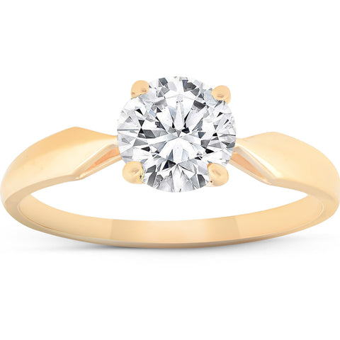 SI 1 3/4 Ct TDW Solitaire Diamond Engagement Ring 14k Yellow Gold Enhanced