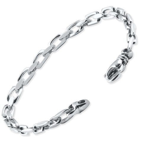 Men's Designer Round/Square Link 14k Gold (17gram) or Platinum (27gram) 5.5mm Bracelet 8.5"