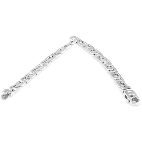 Men's Curb & Mariner Mixed Link 14k Gold (26gram) or Platinum (42gram) 7.5mm Bracelet 8.5"