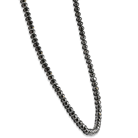 33Ct Black Diamond Necklace in 18K Gold 16" With 2" Extender