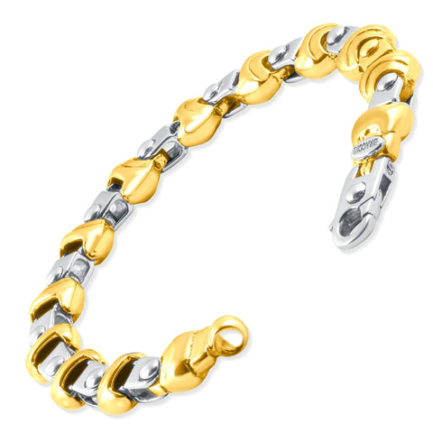 Men's Designer Link 14k Gold (66gram) or Platinum (106gram) 11mm Bracelet 8.5"