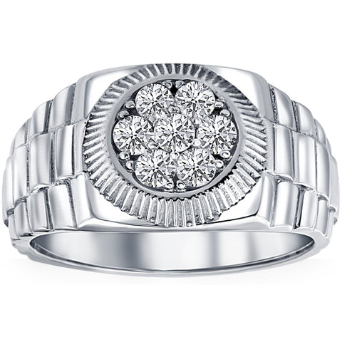 G/VS Men's 3/4 Ct T.W. Diamond Ring 14k White Gold Lab Grown