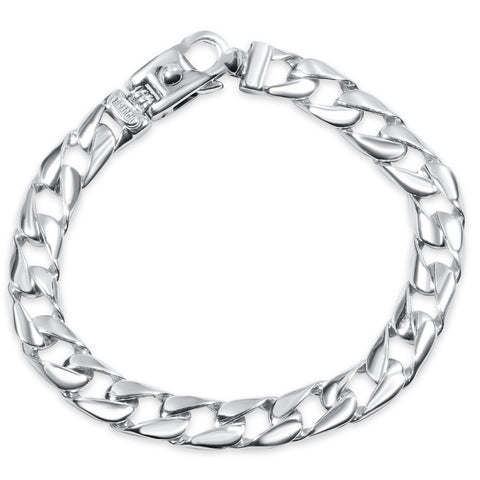 Men's Curb Link 14k Gold (36gram) or Platinum (59gram) 9.5mm Bracelet 8.5"