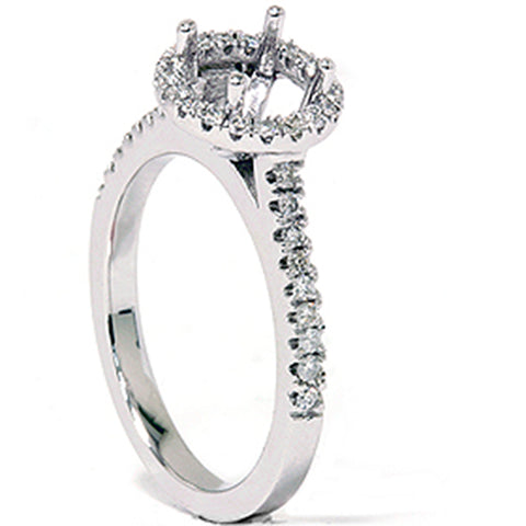 1/3ct Pave Diamond Engagement Semi Mount Ring 14K White Gold