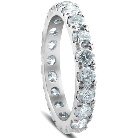 2 Cttw Diamond Eternity Ring Split Prong Womens Wedding Band 14k White Gold