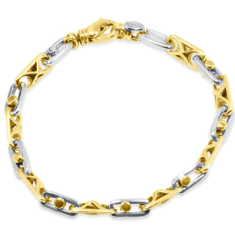 Men's Designer Mariner Link 14k Gold (23gram) or Platinum (37gram) 5.5-6.5mm Bracelet 8"