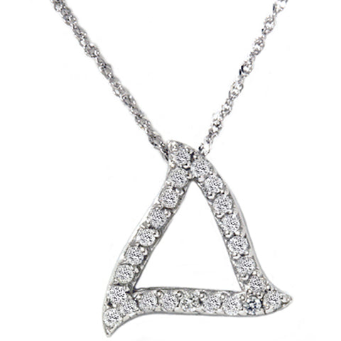 1/4ct Fancy Pave Diamond Curvy 14K White Gold Pendant