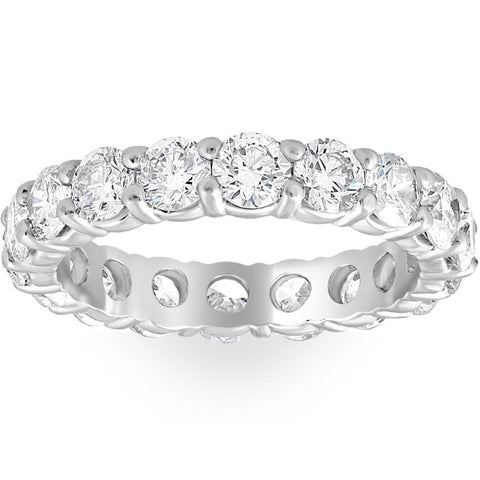 3 1/2ct Diamond Eternity Ring U Prongs 14k White Gold