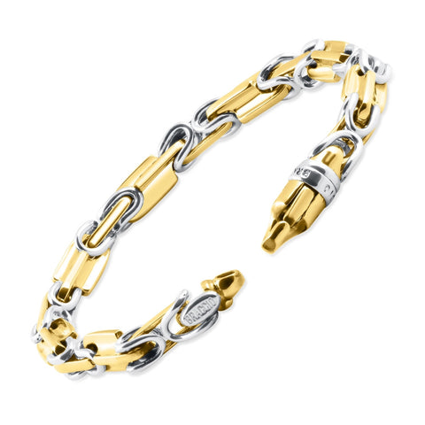 Men's Designer Byzantine Link 14k Gold (61gram) or Platinum (98gram) 8mm Bracelet 8.75"