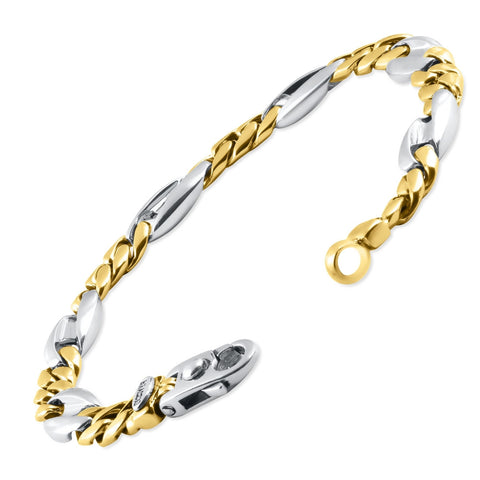 Men's Mariner & Figaro Link 14k Gold (44gram) or Platinum (71gram) 7.5-9.5mm Bracelet 8.5"