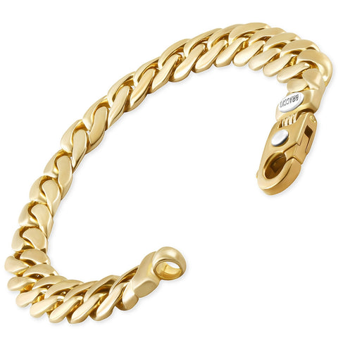 Men's Rounded Cuban Link 14k Gold (62gram) or Platinum (101gram) 10.5mm Bracelet 8.5"