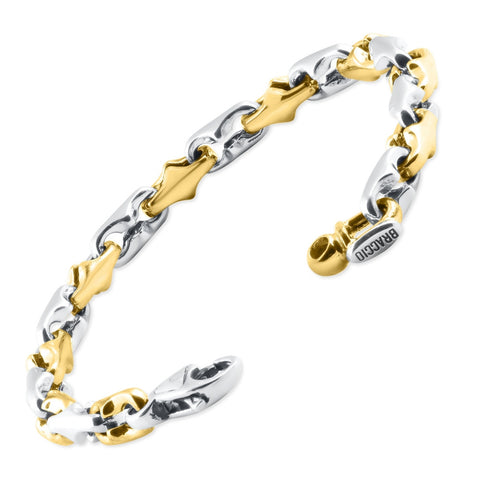 Men's Sculpted Desighner Mariner Link 14K Gold (40gram) or Platinum (65gram) 6.5mm Bracelet 8.25"