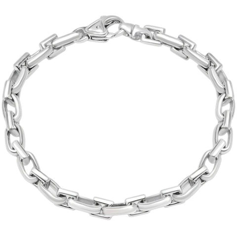 Men's Round & Square Link 14k Gold (37gram) or Platinum (59gram) 6.5mm Bracelet 8.25"