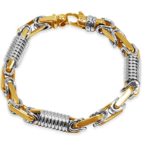 Men's Designer Byzantine Link 14k Gold (72gram) or Platinum (115gram) 7-9mm Bracelet 8.75"