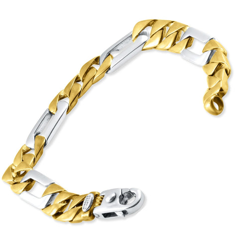 Men's Figaro Link 14k Gold (50gram) or Platinum (80gram) 11mm Bracelet 8.5"